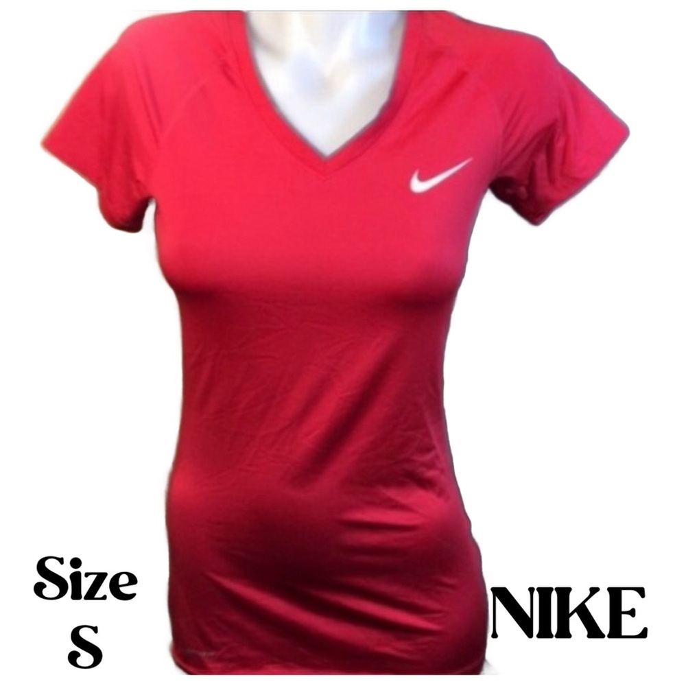 NIKE PRO DRI-FIT T-SHIRT 
CORAL RED SIZE S ATHLEISURE FITNESS GYM YOGA